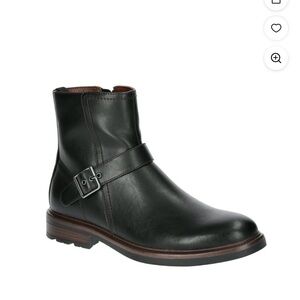 Men's George Faux Leather Moto Gunner Ankle Buckle Boot - Black